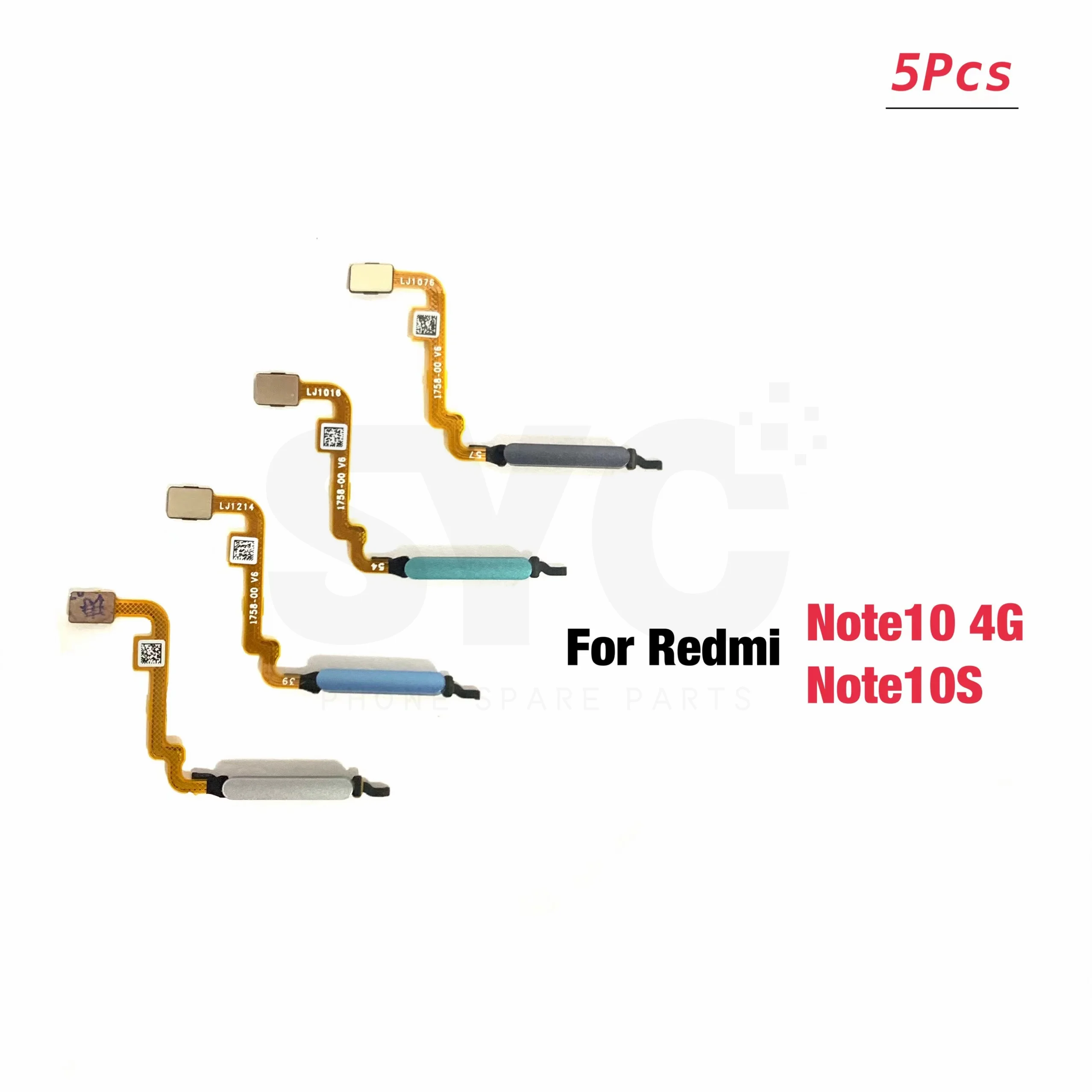 5Pcs/Lot New Fingerprint Scanner For Xiaomi Redmi Note 10 Note 10S Home Button Fingerprint Menu Return Key Sensor Flex Cable