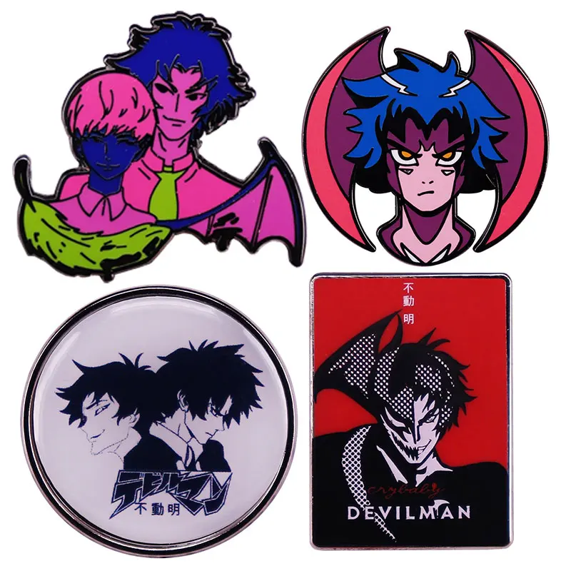 Devilman Crybaby Akira Fudo Anime Lapel Pins Backpack Jeans Enamel Brooch Pin Women Fashion Jewelry Gifts Cartoon Badges