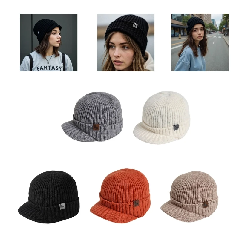 

Stylish Knit Equestrian Hat With Ear Flaps Soft Yarn Winter Headwear Cap For Outdoor Activities And Casual Wear 6XDA