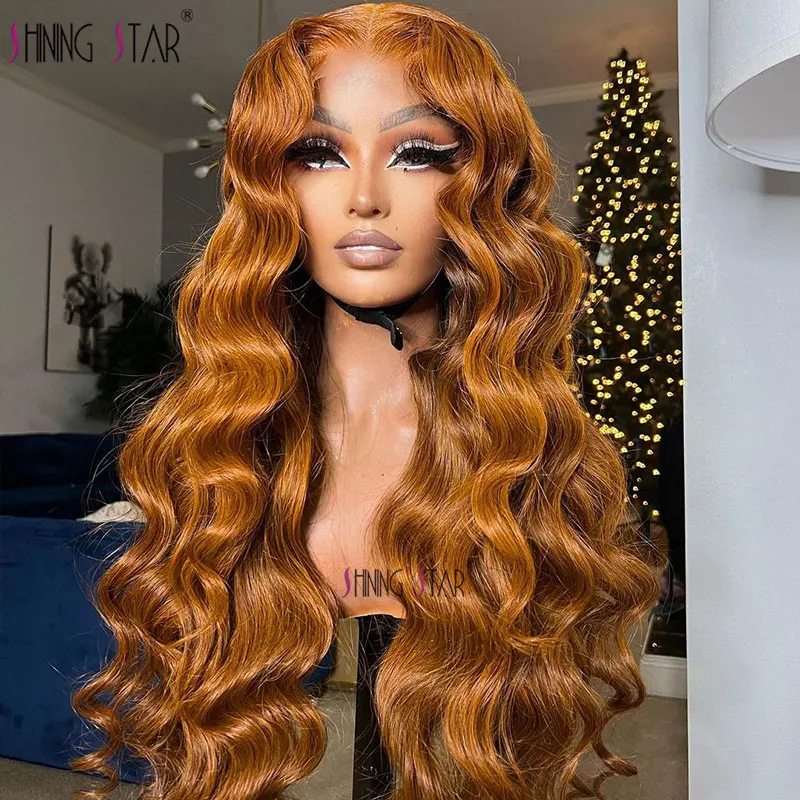 13x6 HD Lace Frontal Wigs For Women Human Hair Body Wave Lace Wig Ginger Orange Colored 13X4 Lace Front Human Hair Wigs Plucked