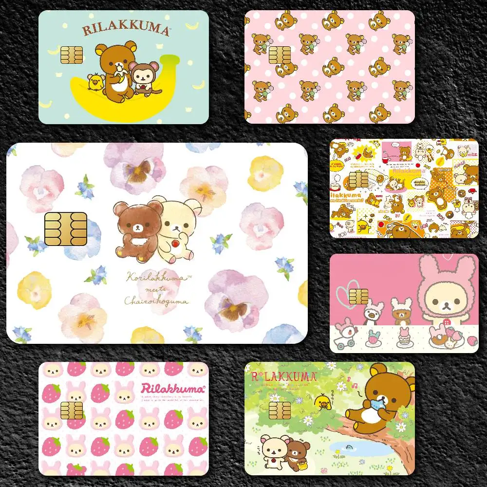 Cute R-Rilakkuma Credit Card Skin Stickers for Bank Card Bus Metro Card Sticker Waterproof Gift