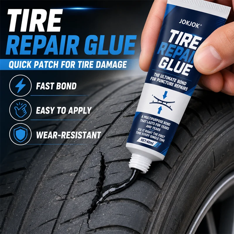 JOKJOK Tire Repair Glue Strong Rubber Wear-resistant Non-corrosive Adhesive Tire Sealing Bonding Glue Car Tire Repair Sealant