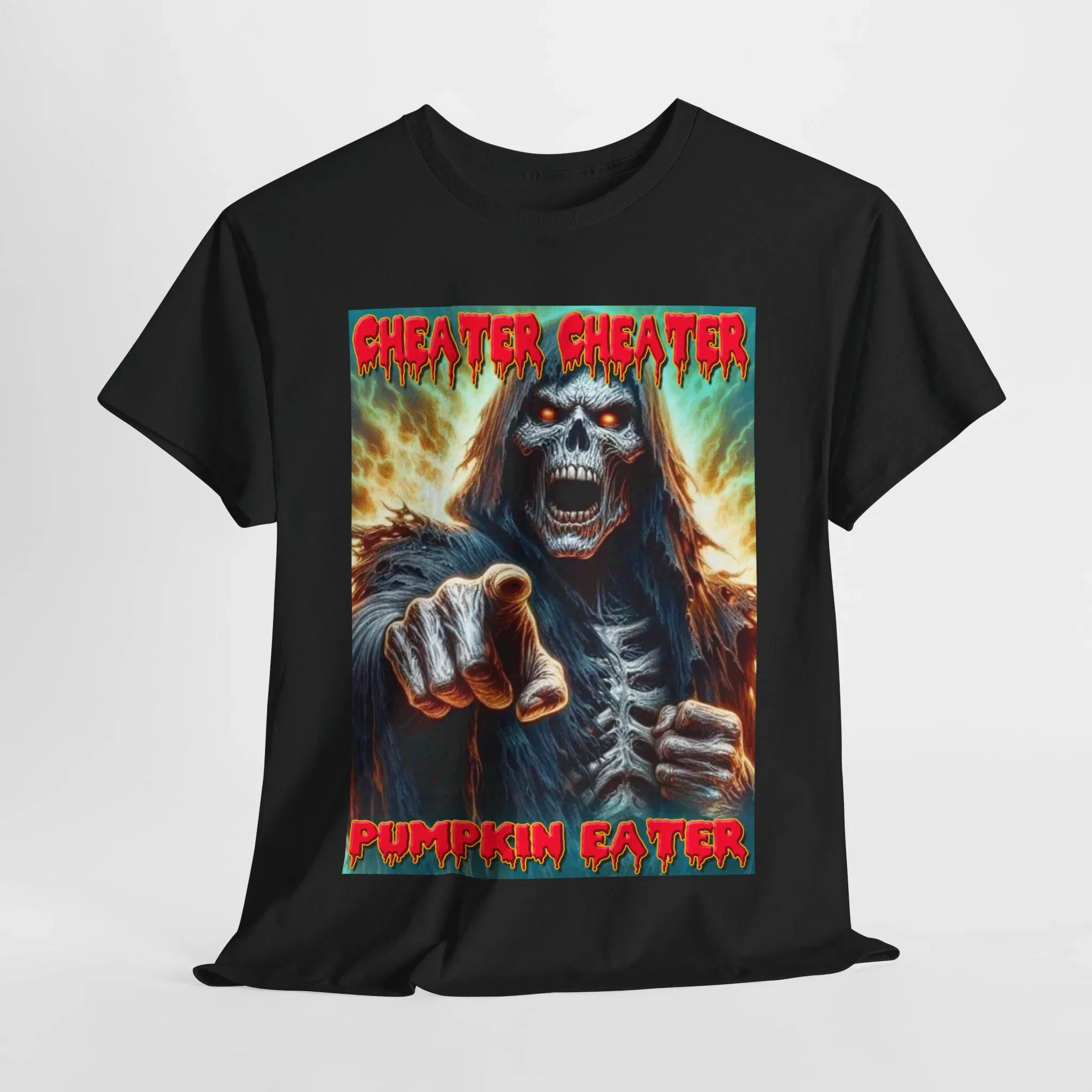 

Футболка Cheater Pumpkin Eater Funny Skeleton Meme, мужские и женские хлопковые футболки с короткими рукавами, летняя рубашка, мужская одежда