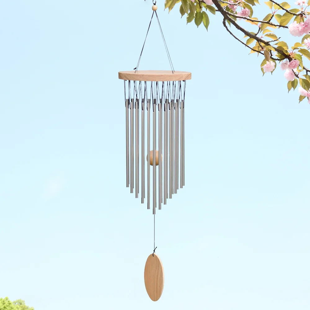 

22 Tube Metal Solid Wood Aluminum Tube Wind Chimes Creative Home Minimalist Hanging Gifts Balcony Garden Wind Chimes Pendant