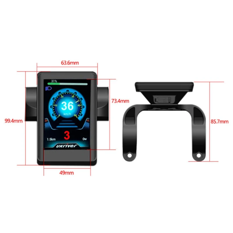 E-Bike 24-60V 5PIN LCD Display Motor Speed Meter Ebike Scooter Control Handlebar Switch Electric Bike Accessories UKC2+