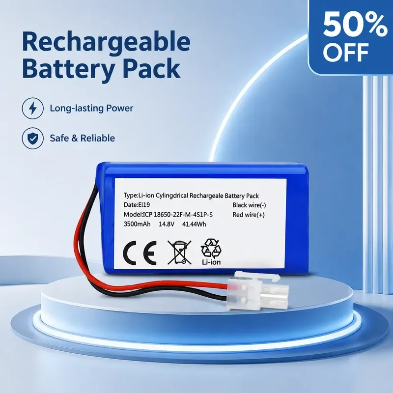 

Suitable for ECOVACS robot vacuum battery 18650 4S 14.8V-2200mAh/2600mAh/3000mAh/3500mAh
