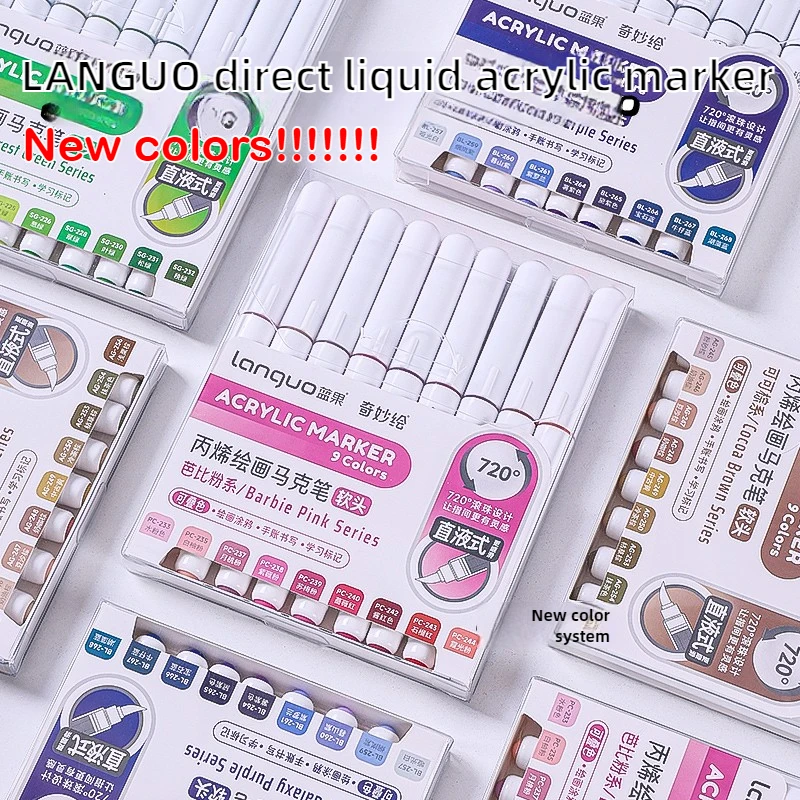 

Languo 9/207 Colors Acrylic Colors Markers Direct Liquid Paint Marker Pen DIY for Christmas Stationery School Art Supplies