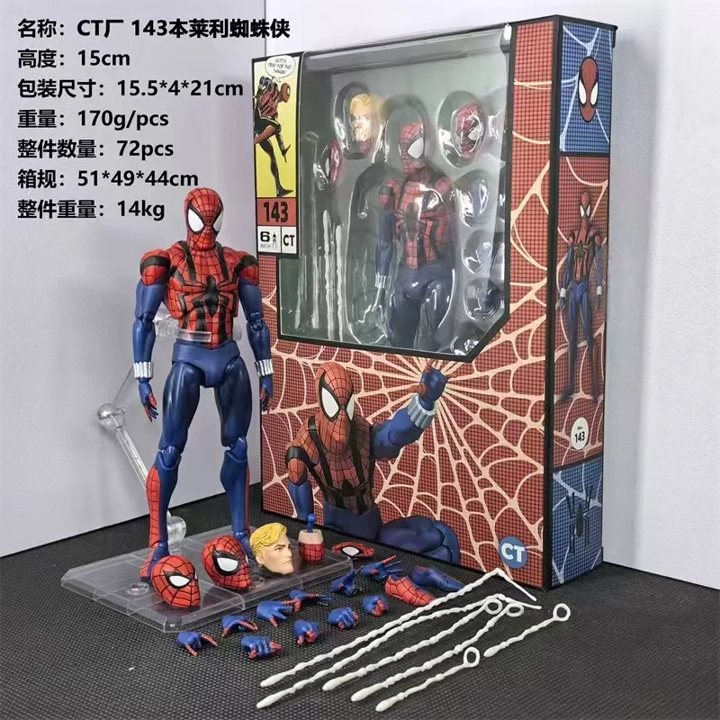 In Stock CT Toys Spiderman Mafex 143 Figure Ben Reilly Comic Ver Action Figure Ultimate Spider Man Parallels Collectible Model