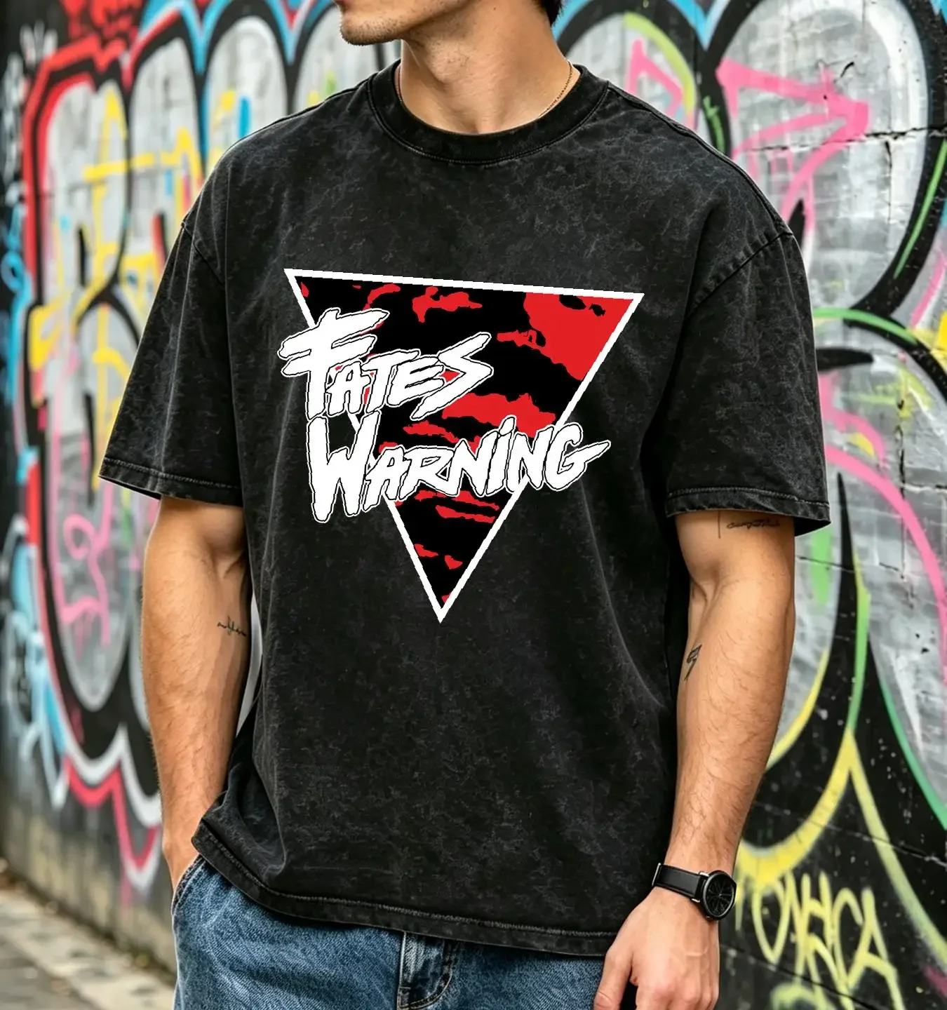 washed T Shirt Vintage Fates Warning No Exit 1988 Tour Rare Heavy Metal USA long or short sleeves vintage Washed