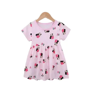 Summer Girl Short-sleeved Dress Cute Minnie Princess Style Casual Sundress for 2-6 years Kids Baby Version 2