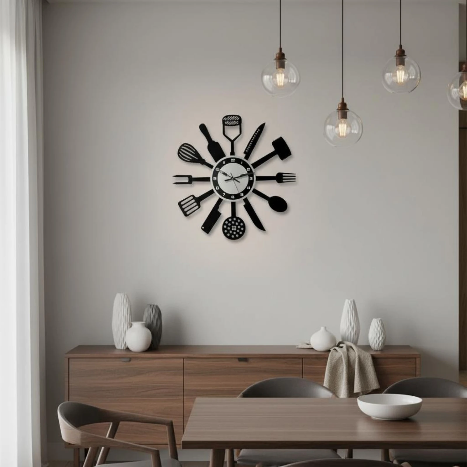 Kitchen Utensil C-Lock Noiseless Movement Utensil Wall C-Lock Home Decor Artistic Design for Living Room