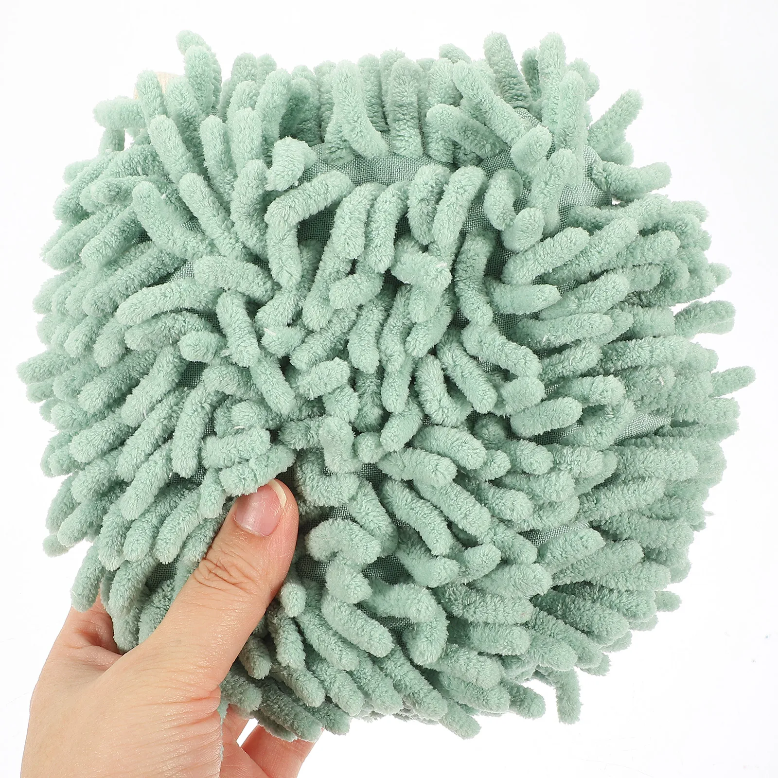 

2Pcs Chenille Hand Towel Bathroom Kitchen Absorbent Easy Clean Hanging Ball Shape Decor Chenille Hand Towel Bathroom Supplies