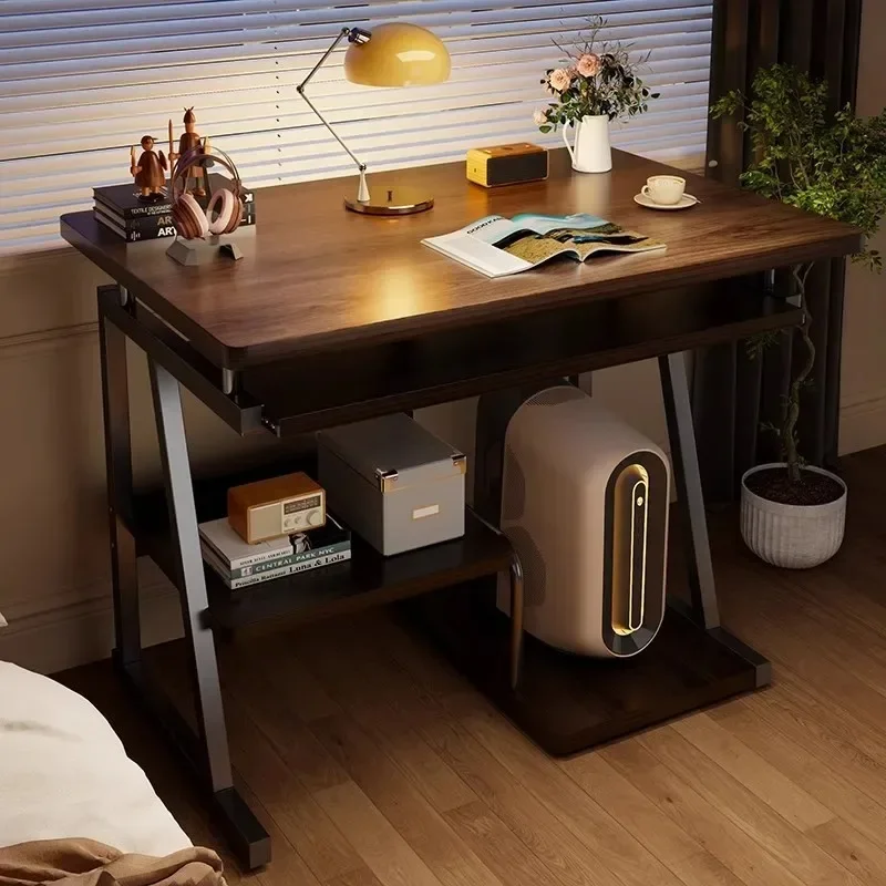 Computer desk Desktop bedroom Home desk Bookshelf integrated simple desk Small apartment rental house Learning table