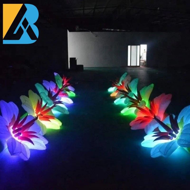 Personalized LED Lighting Giant Inflatable Flower Chain for Glow in The Dark Themed Party Toy