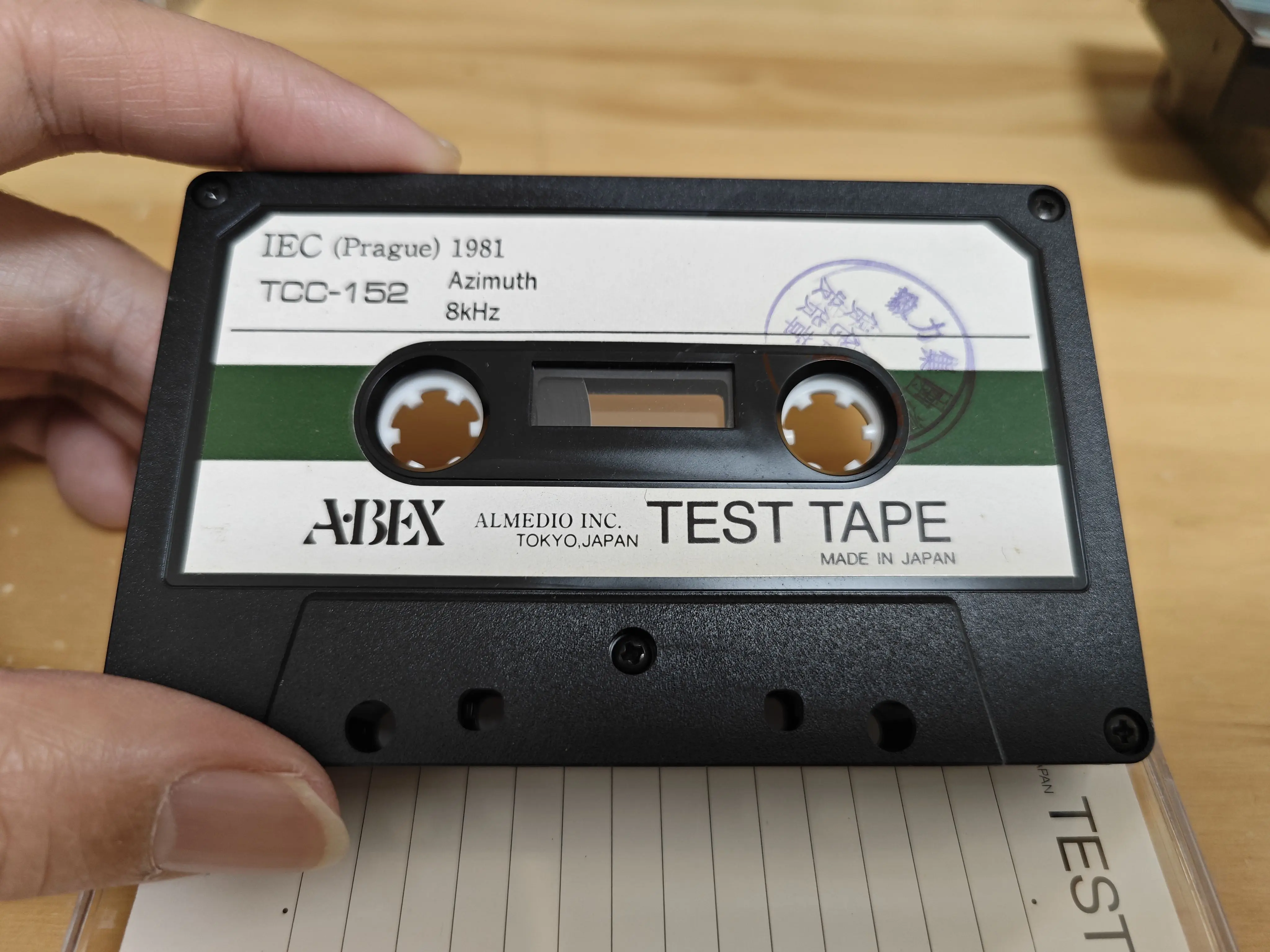 New Japan for ABEX azimuth test with 8KHz TCC152 recorder card holder maintenance calibration test