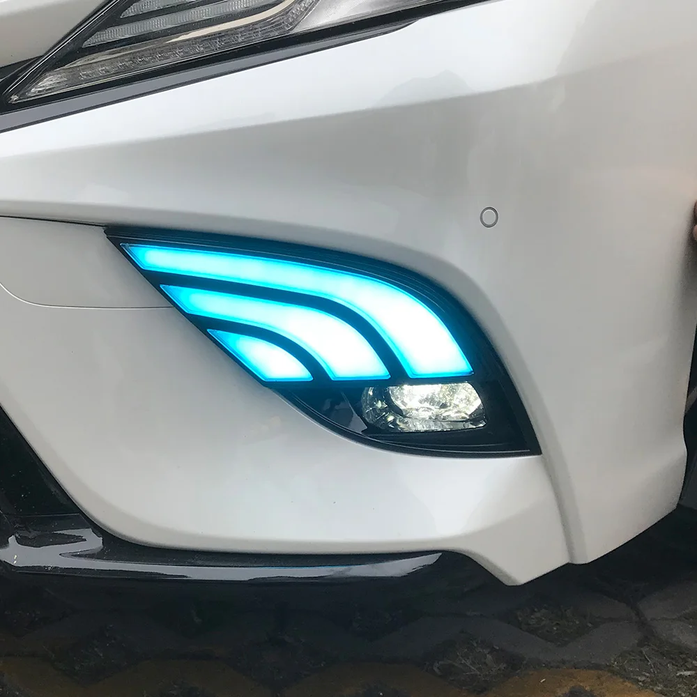 

Автомобильные фары в сборе для Toyota Camry 2018-2019, обновленный передний бампер, светодиодные динамические дневные ходовые огни, аксессуары для инструментов