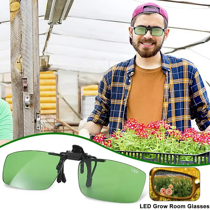 Gafas de seguridad para habitación con luz LED, lentes polarizadas UV elegantes para tienda de cultivo, invernadero, planta hidropónica, Protector ocular