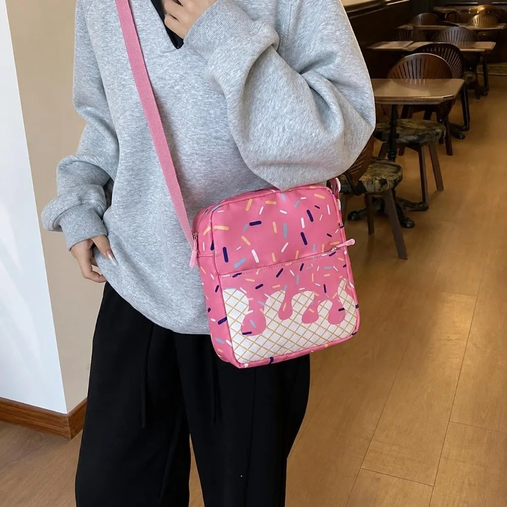 3PCS Cute Ice Cream Print Backpack Set Lightweight Waterproof School Backpack Spacious Durable Printed Schoolbag Campus