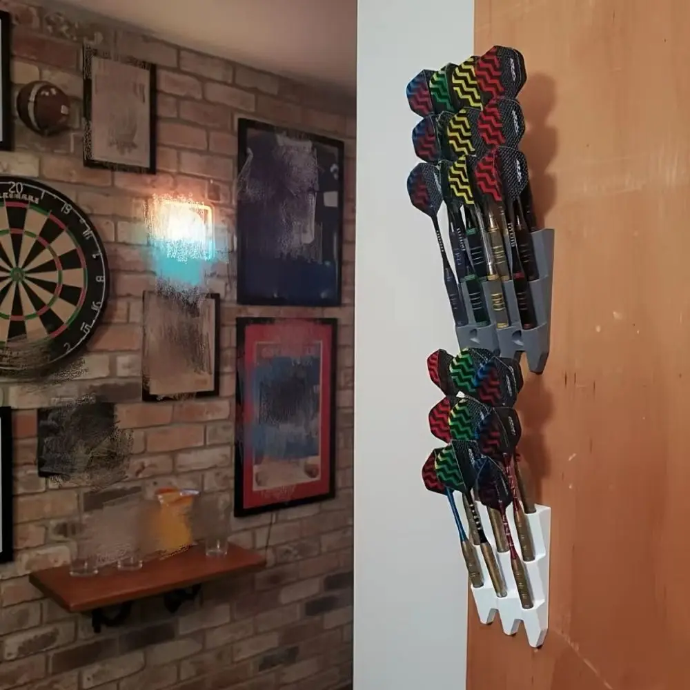 Organizador de dardos de pared minimalista, soporte de dardos PLA impreso en 3D, estante de almacenamiento de dardos resistente de 9 dardos, regalo para jugadores
