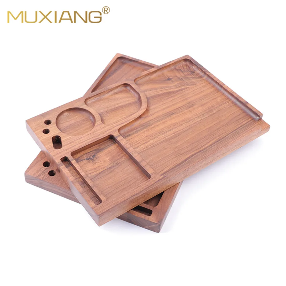 MUXIANG Wood Tobacco Tray Heather pipe parts solid wood pallet  tobacco tray pure handmade walnut placement tray 293mm*190mm