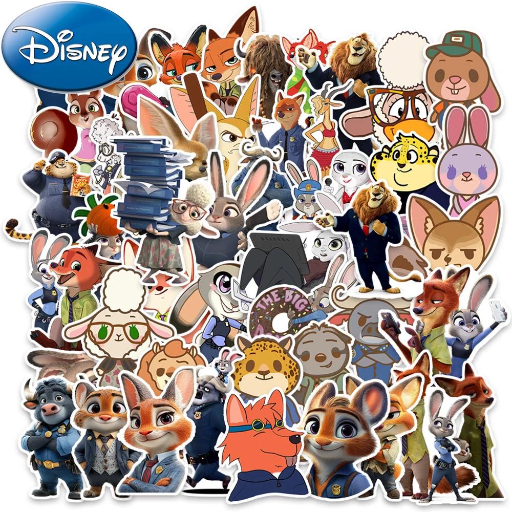 

10/30/50pcs Disney Funny Zootopia Movie Stickers Cute Anime Sticker for Kid DIY Notebook Helmet Laptop Cartoon Vinyl Decals Toys