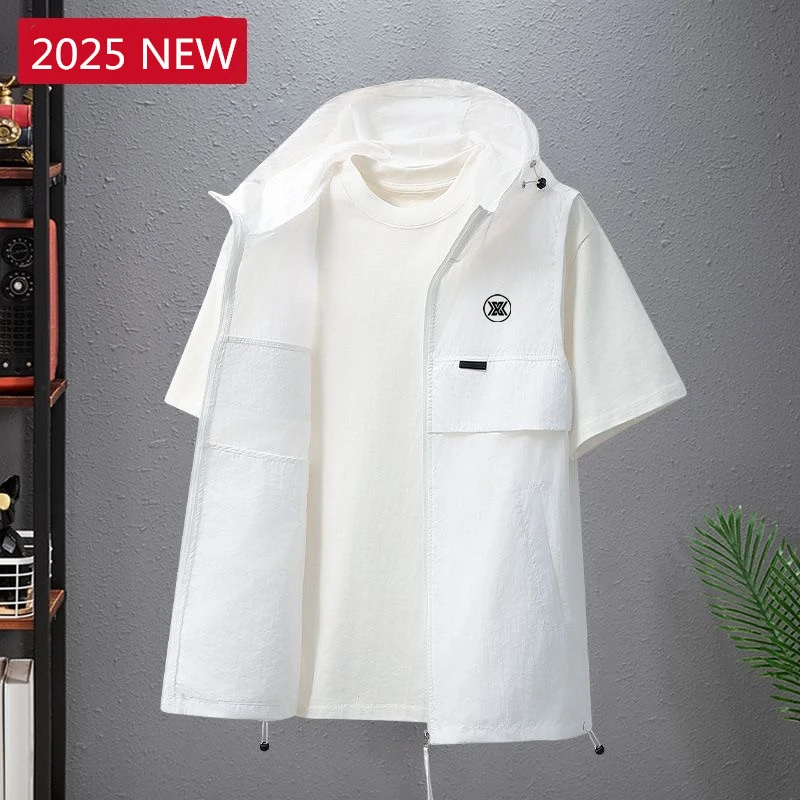 

Golf Jackets Vest Men Women Summer Ultra-thin Ice Silk Sleeveless Sun protection clothing Golf Wear Coat Hooded Waistcoat 골프웨어