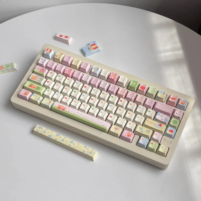 

Little Bear's Summer Theme Key Caps Set PBT Sublimation XOA Cherry Profile Keycaps for Mechanical Keyboard Custom Cute Keycaps