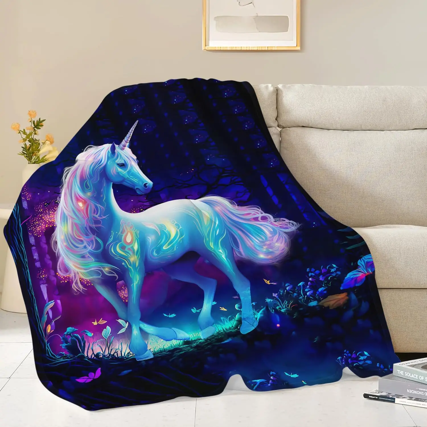 Unicorn Blanket Unicorn Throw Blanket Gifts for Girls Women Kids Adults Super Soft Cozy Plush Fluffy Fuzzy Fleece Blanket Home