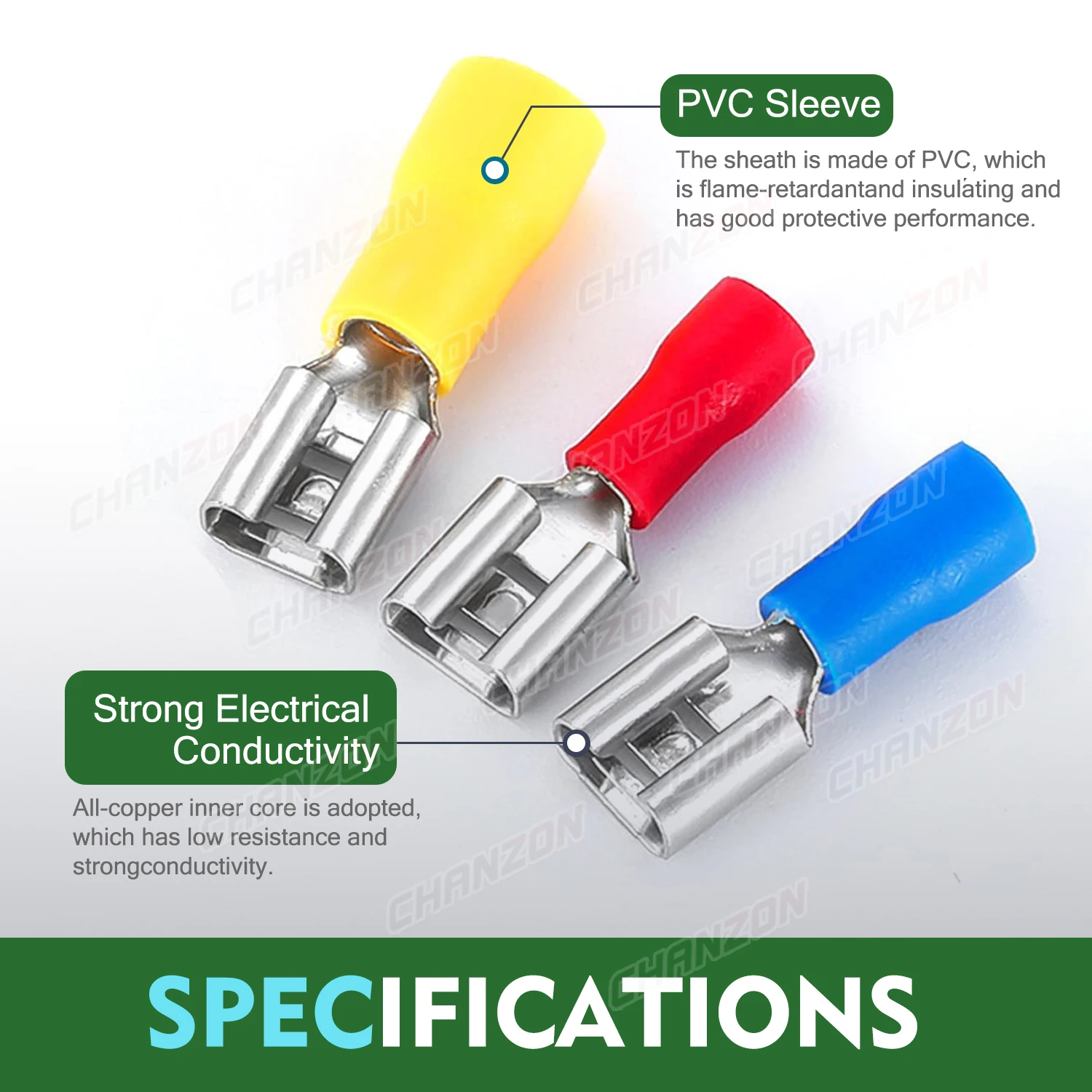 80/100PC weibliche Spaten isolierte elektrische Kabel Stecker 4,8mm 6,3mm lötfreie Crimp Verdrahtung Terminal rot blau gelb 22-10Awg – Detail 6