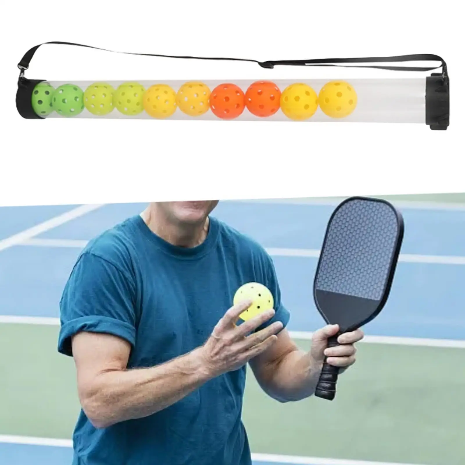 

Трубка для сбора теннисных мячей Pickleball, сборщик мячей, сборщик мячей для спорта на открытом воздухе, инструмент для сбора теннисных мячей, трубка для сбора мячей Pickleball