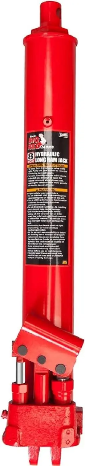 

T30808-1 Длинный гидравлический домкрат Torin с двойным поршневым насосом и скобойным основанием (подходит для гаражных/шопных кранов, подъемников с двигателем и Мор.