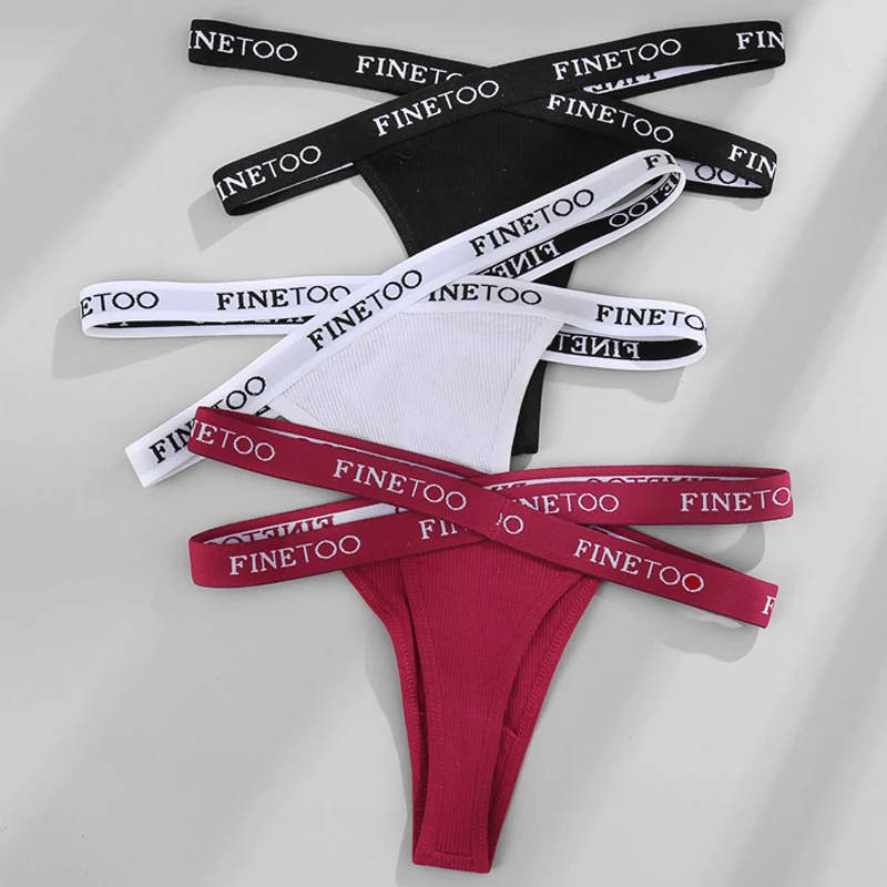 Sexy Mesh G-string Panties Women FINETOO Letter Cross Female Underpants Thongs Pantys Underwear Women Intimates M-XL