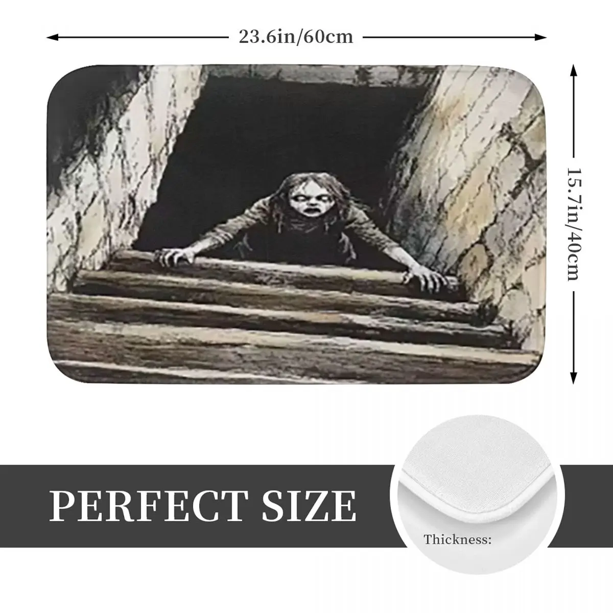 Horror Themed Spooky Climbing Figure Design Non-slip Doormat Floor Mat Carpet Rug for Kitchen Entrance Home Bathroom Footpad Mat