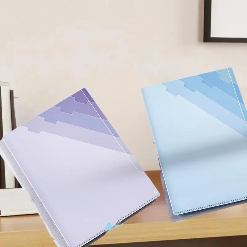 

Gradient Multi-Layer Folder A4 Subject Classification Test Paper Folder Transparent L-Shaped Folder 6-Layer Classification File