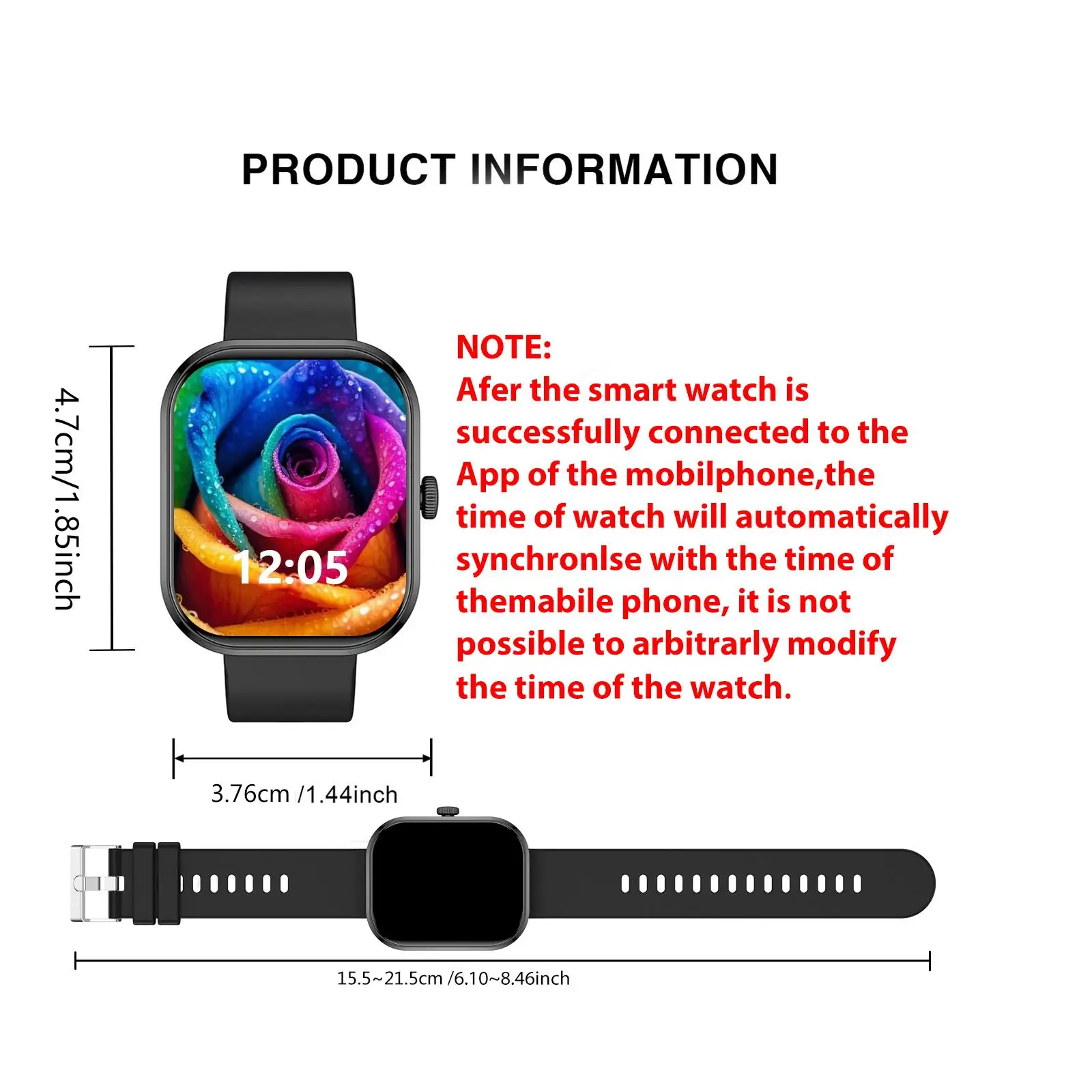 2026 New Smart Watch HD Touchscreen - Wireless Calling, Camera & Music Control, Multi-Sport Modes, Alarm/Call-SMS Alert, Custom