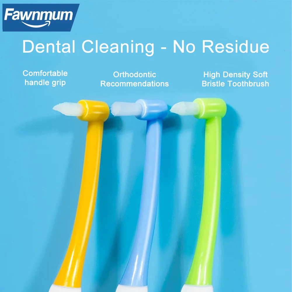 Fawnmum 1PC Dental Orthodontic Toothbrush With Pointed and Flat Head Professional Cleaning Brush Between Teeth Oral Hygiene Tool