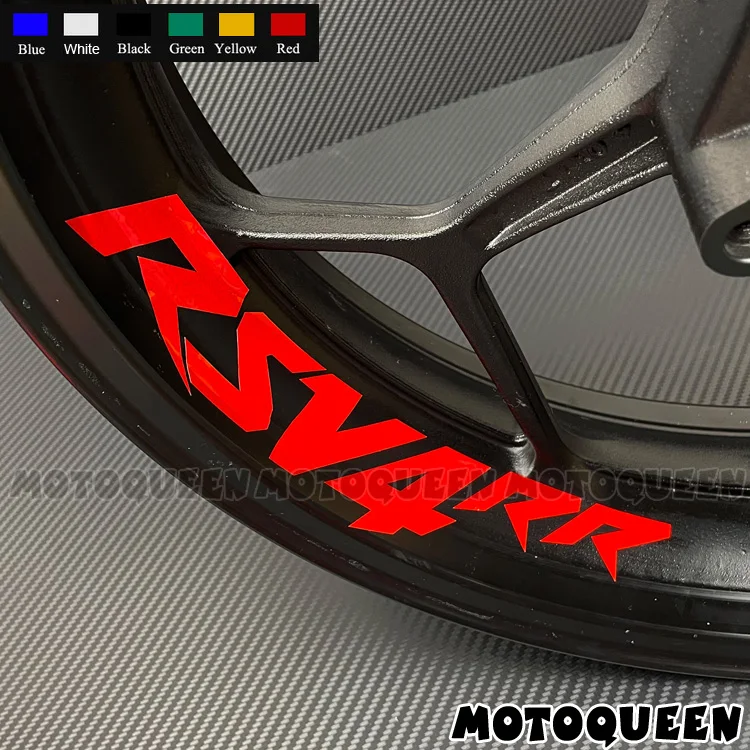 

8X Custom Motorcycle Front Rear Iner Wheel Rims Tire Decals Reflective Stripe Waterproof Stickers For Aprilia RSV 4 RSV4 RR