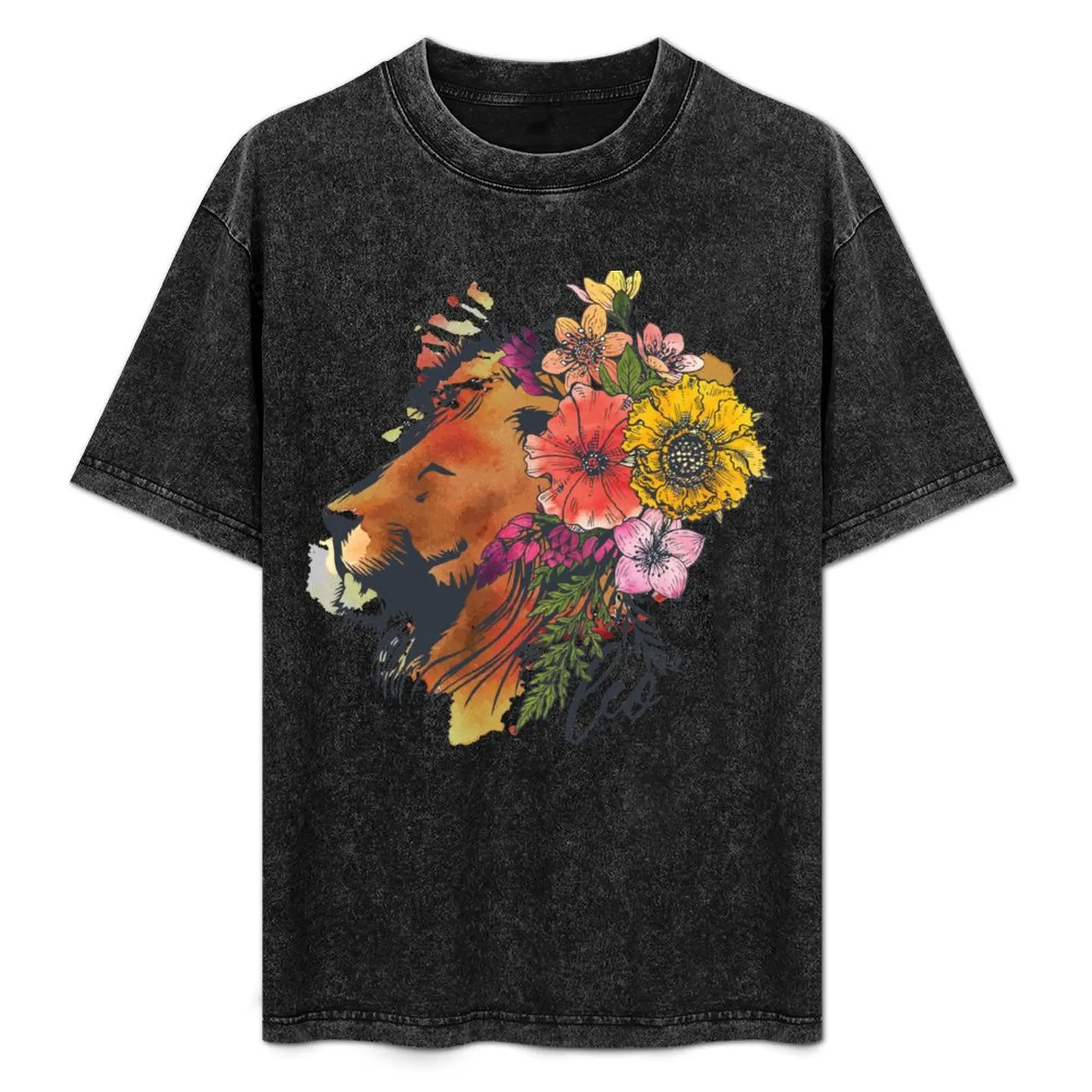 

Leo Lion T-Shirt Comfortable Basic Crew Neck Tee