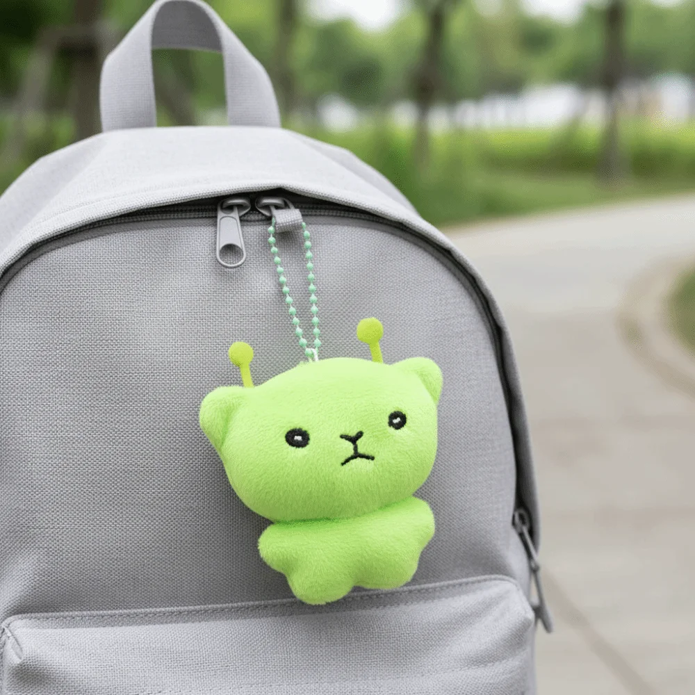 Cute Soft Backpack Pendant Cute Star Mini Mobile Phone Rope Adorable Kawaii Style Alien Cat Keychain Accessories Gifts