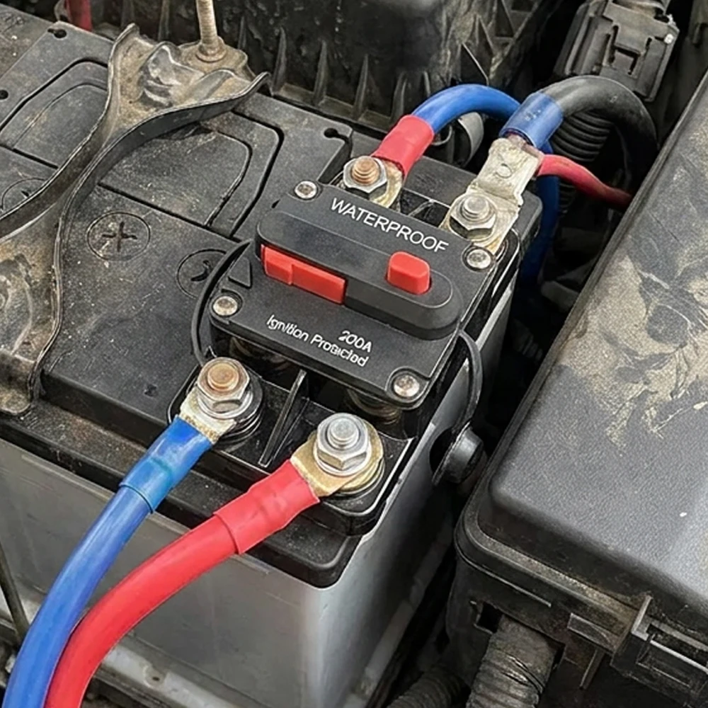 Circuit Breaker 20A to 300A Manual Reset for Car Audio System Waterproof Marine Circuit Breaker Reset Fuse 12V- 48V DC 40A 60A