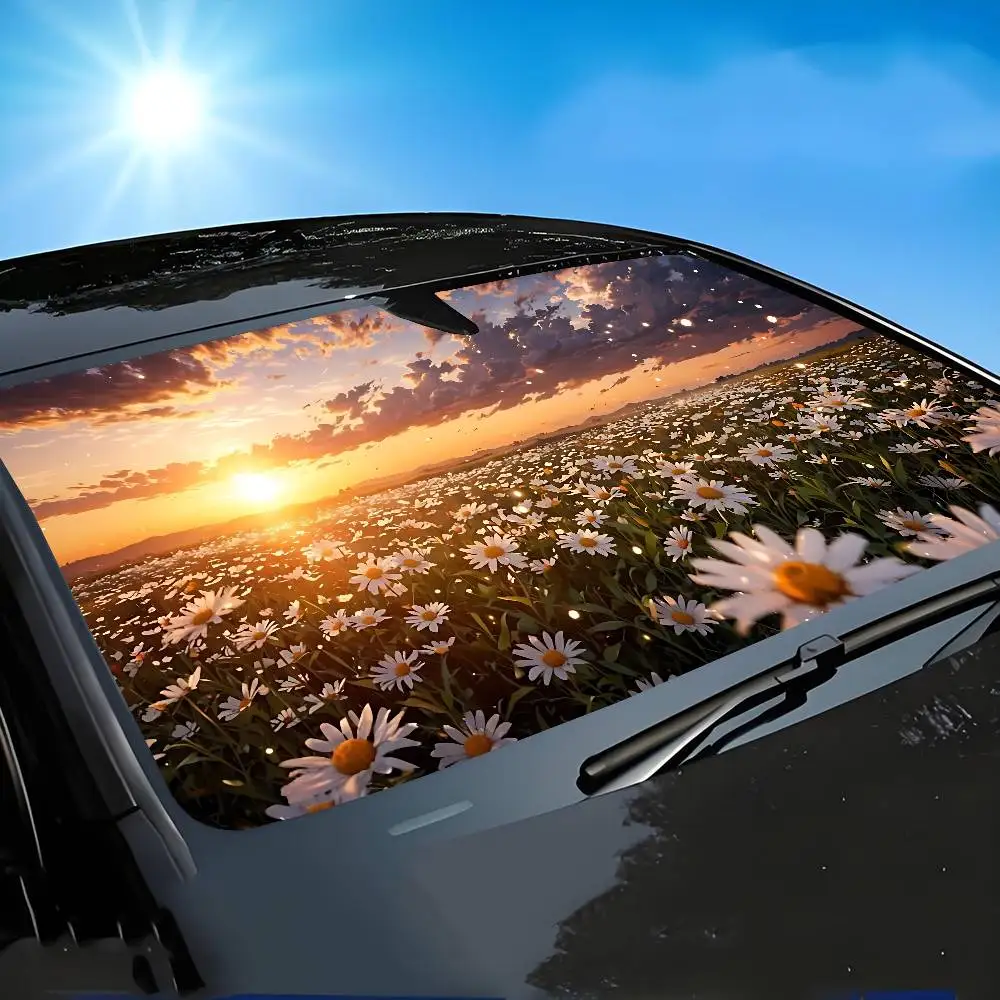 Sunshine And Flowers Car SunShade Windscreen Cover Windshield Car Window Sun Shade Auto Visor Car Accessories