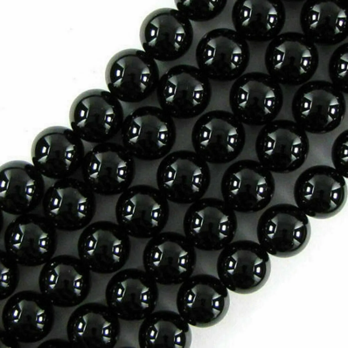 

Natural 6/8/10/12mm Black Agate Onyx Gemstone Round Loose Beads 15 Inches