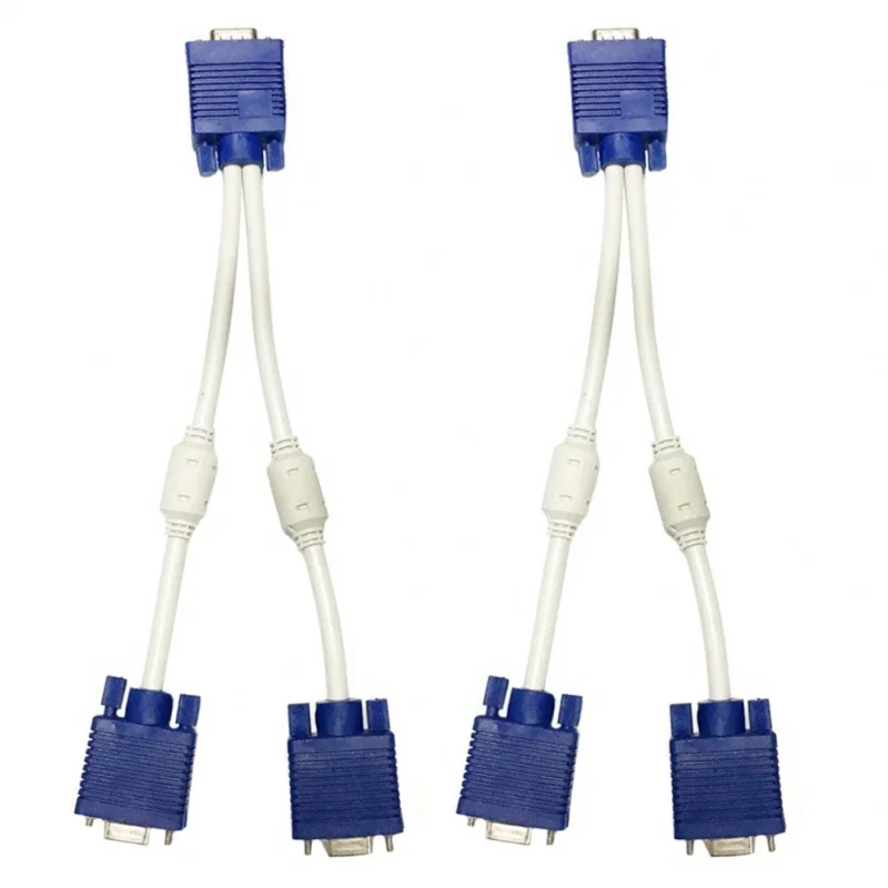 Z 2 PCS Video Adapter Cable Computer Monitor Splitter Dual Connector
