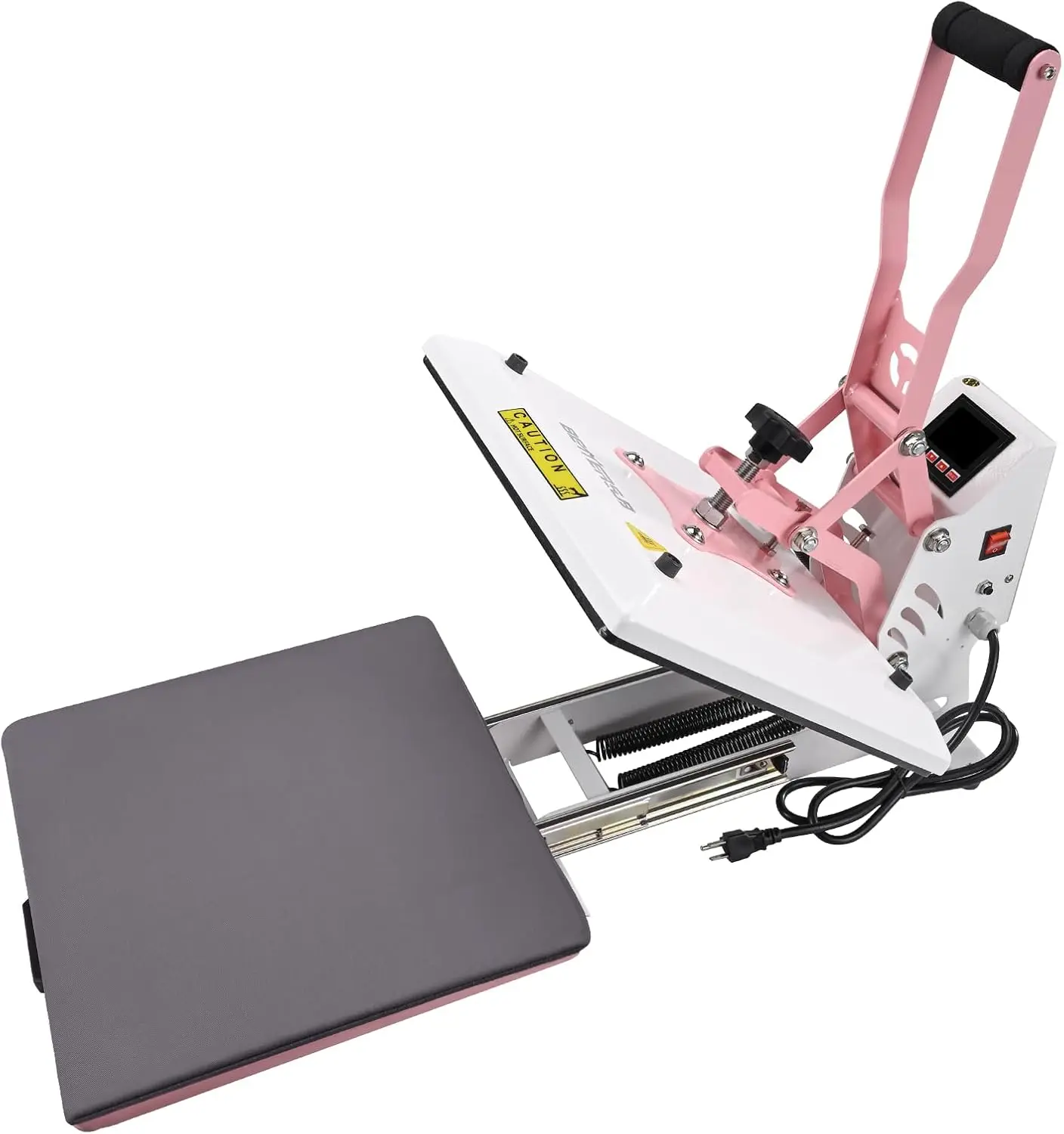 Heat Press 15x15 inch Digital Heat Press Machine, Slide Out Industrial Quality T-Shirt Heat Transfer Machine Pink