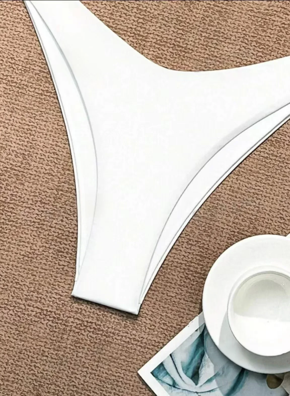 sexy solid white halter bikinis sets two pieces backless tie padded thong swimwear female bathing suit biquini tankini