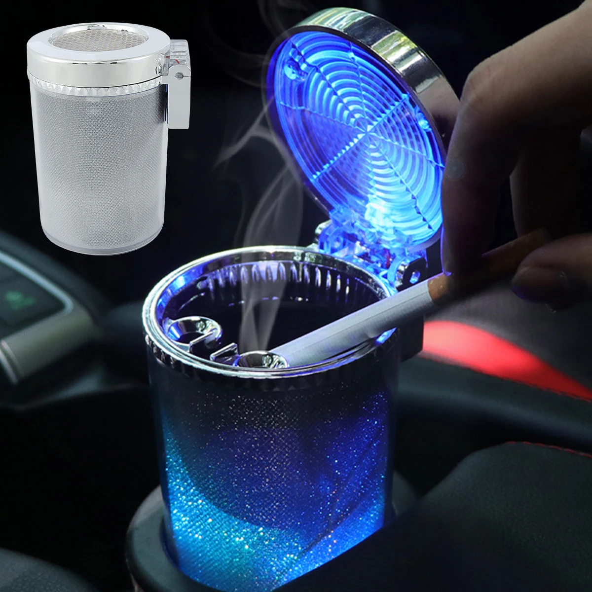 LED Car Ash Tray Turtle Ashtray Lid Resin Cigarette Ashtray Multipurpose Exquisite Craft Ashtray Decorations for Home Porch