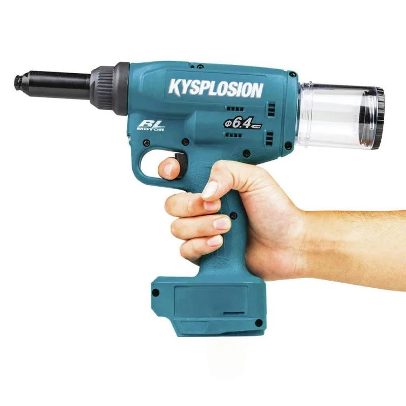 Industrial Brushless Cordless Rivet Gun, 30mm Long Stroke, 20KN Pull Force Electric Riveter for Makita 18V Battery