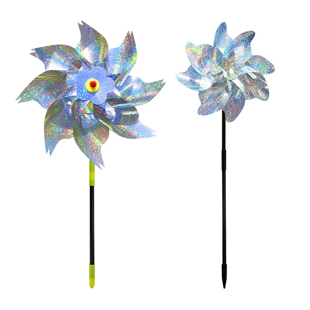 Fruit Garden Reflective Windmills Children Kids Toys Bird-Scaring Wind Spinner Easy Installation for Outdoor Garden Lawn Yard