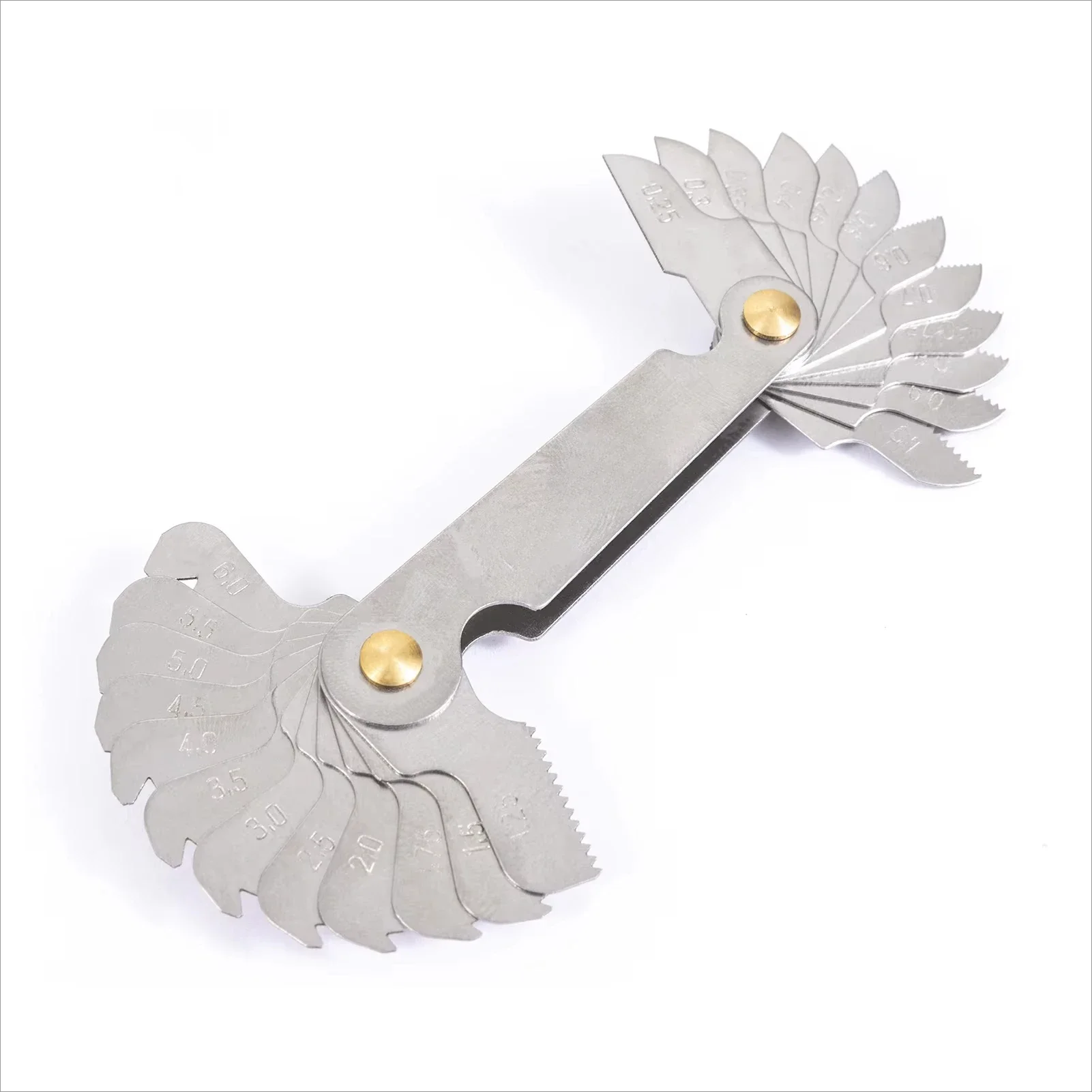 0.25-7.00mm Stainless Steel Screw Thread Pitch Cutting Gauge Tool  For Industrial Measurement