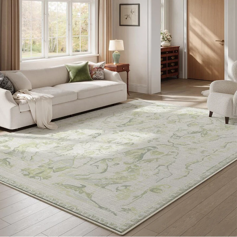

Ins Light Green Summer Carpet Living Room Modern Luxury Home Tea Table Floor Mat Large Soft Floor Home Area Rug Bedroom